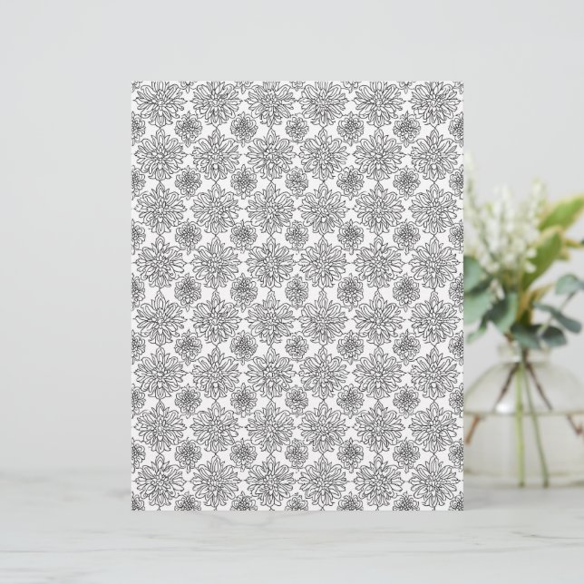 Kleur uw eigen chrysant scrapbooking papier (Staand voorkant)