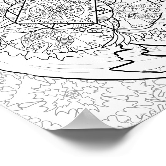 Kleur uw eigen dragon Mandala Poster (Hoek)