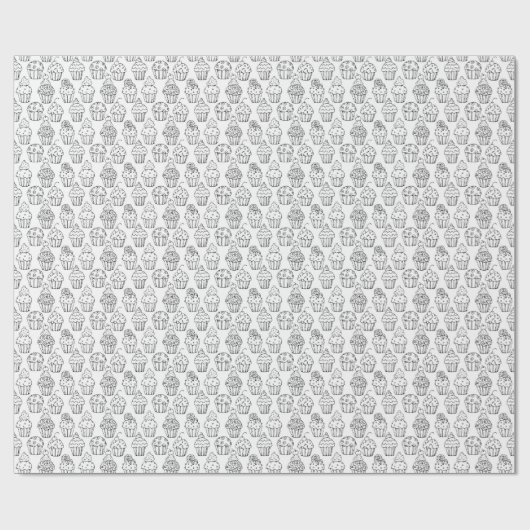 Kleur uw eigen Fancy cupcakes Cadeaupapier (Vlak)