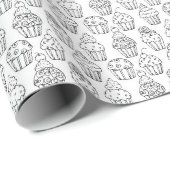 Kleur uw eigen Fancy cupcakes Cadeaupapier (Rol Hoek)
