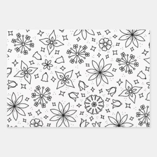Kleur uw eigen Floral Inpakpapier Vel