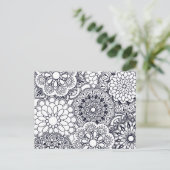 Kleur uw eigen Floral Mandalas Briefkaart (Staand voorkant)