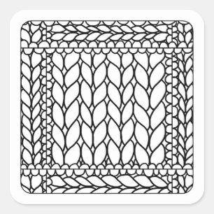 KLEUR UW EIGEN gebreide Purl Kleine Vierkante Stic Sticker