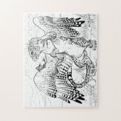 Kleur uw eigen Geviste leopard Griffin Legpuzzel (Verticaal)