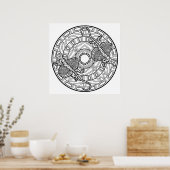 Kleur uw eigen hagedis Mandala-kleurend Poster (Keuken)