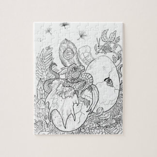 Kleur uw eigen Hatchling Dragon Legpuzzel