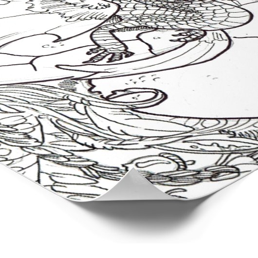 Kleur uw eigen Hatchling Dragons Poster (Hoek)