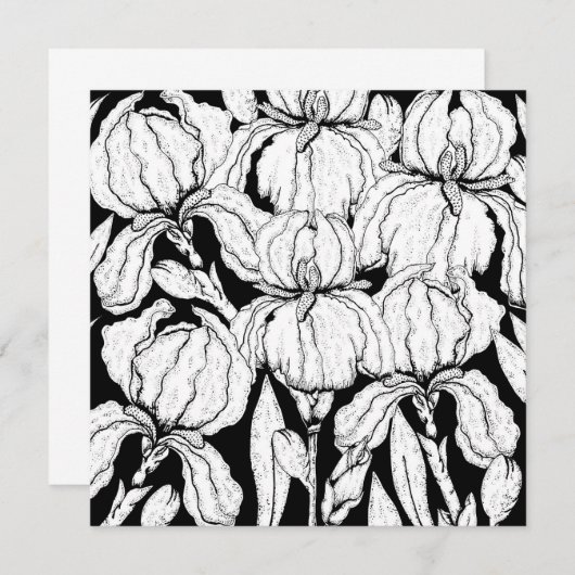 Kleur uw eigen Iris-bloemen Notitiekaartje (Voorkant / Achterkant)