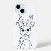 Kleur Uw Eigen Kerst Rudolph iPhone/iPad hoesje (Achterkant)