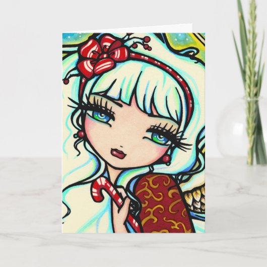 KLEUR UW EIGEN Kerstkaart van de Engel van het Feestdagen Kaart (Voorkant)