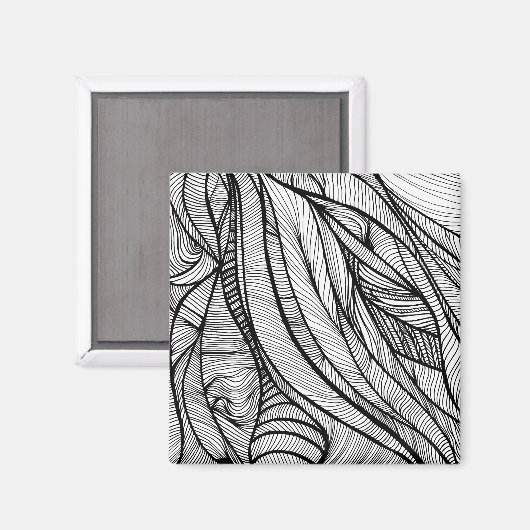 Kleur Uw eigen lijnkunst zwart-witkleur Magneet (Voorkant / Achterkant)