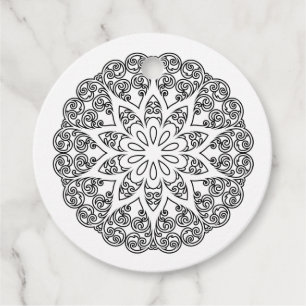 Kleur uw eigen MANDALA - kleurrijk boek 1 Bedankjes Labels