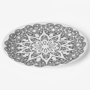 Kleur uw eigen MANDALA - kleurrijk boek 1 Papieren Bordje