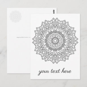 Kleur uw eigen MANDALA - kleurrijk boek 4 Briefkaart