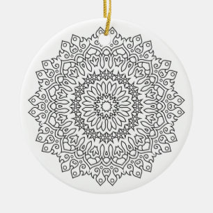 Kleur uw eigen MANDALA - kleurrijk boek 4 Keramisch Ornament