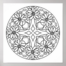 Kleur uw eigen mandala-poster