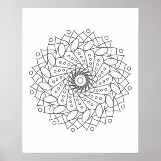 Kleur uw eigen Mandala Wall Art Poster