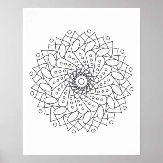 Kleur uw eigen Mandala Wall Art Poster (Voorkant)