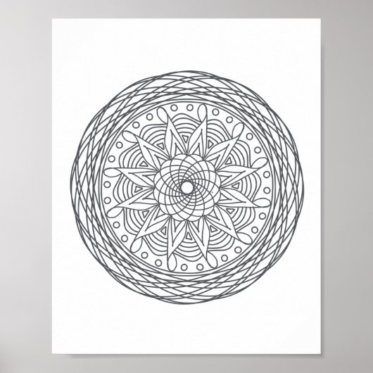 Kleur uw eigen Mandala Wall Art Poster - DY afdruk (Voorkant)