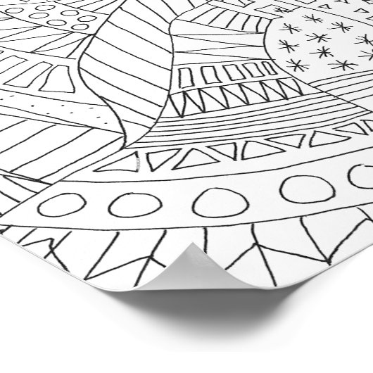 Kleur uw eigen ontspannende kunst poster (Hoek)