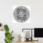 Kleur uw eigen palmboom Mandala Colour Poster (Thuiskantoor)
