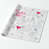 Kleur uw eigen persoonlijke, persoonlijke Unicorn- Cadeaupapier (Uitgerold)