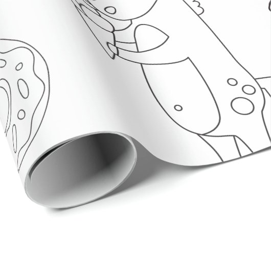 Kleur uw eigen persoonlijke, persoonlijke Unicorn- Cadeaupapier (Rol Hoek)