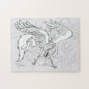 Kleur uw eigen Raven Griffin Legpuzzel