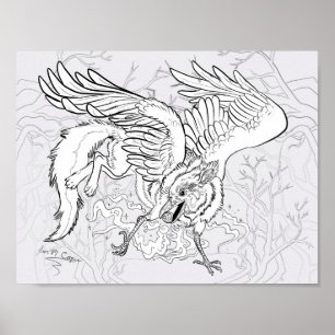 Kleur uw eigen Raven Griffin Poster