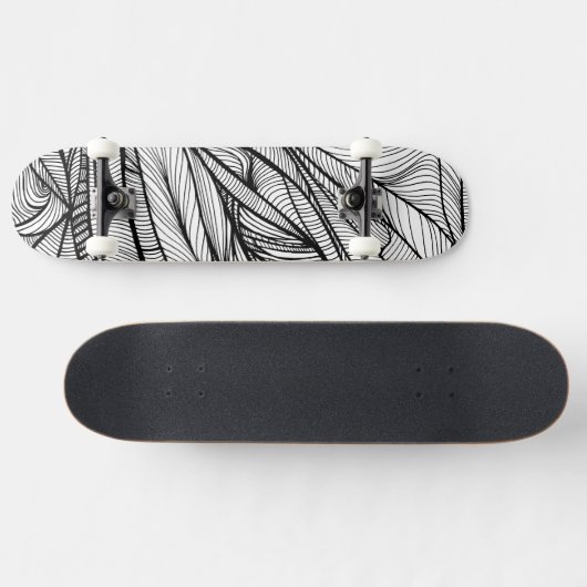 Kleur-uw-eigen skateboard Deksel zwart + wit (Horizontaal)