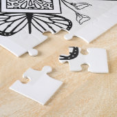 Kleur uw eigen spuitvlinderbloemen legpuzzel (Zijkant)