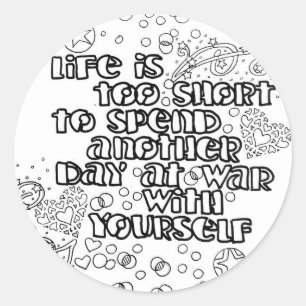 Kleur uw eigen sticker levensquote