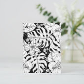 Kleur uw eigen tropische bladeren en bloemen briefkaart (Staand voorkant)