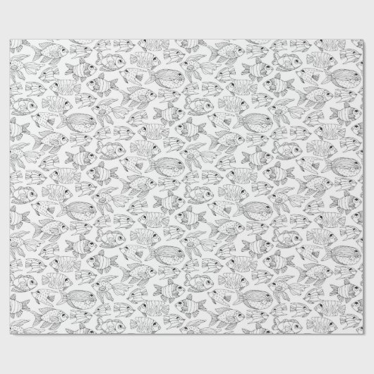 Kleur uw eigen tropische vis cadeaupapier (Vlak)