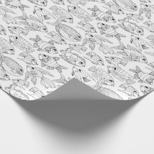 Kleur uw eigen tropische vis cadeaupapier