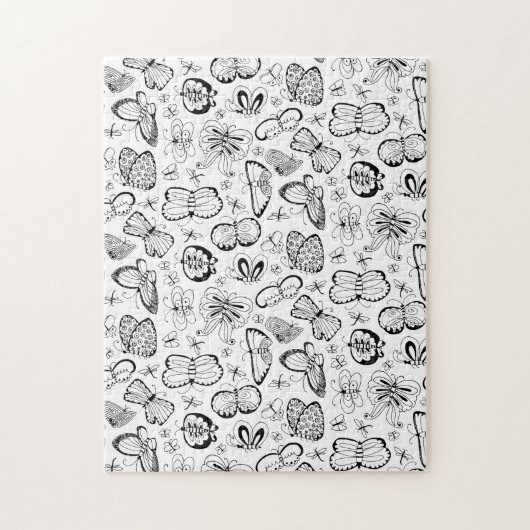 Kleur uw eigen vlinders zwart-wit legpuzzel (Verticaal)