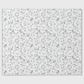 Kleur uw eigen witte vogels en bloemen cadeaupapier (Vlak)