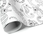 Kleur uw eigen zeepaardjes cadeaupapier (Rol Hoek)