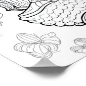 Kleur uw eigen zwarte lijntekening van de Zeemeerm Poster (Hoek)