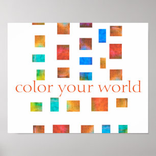 kleur uw poster van de wereld citeert een moderne