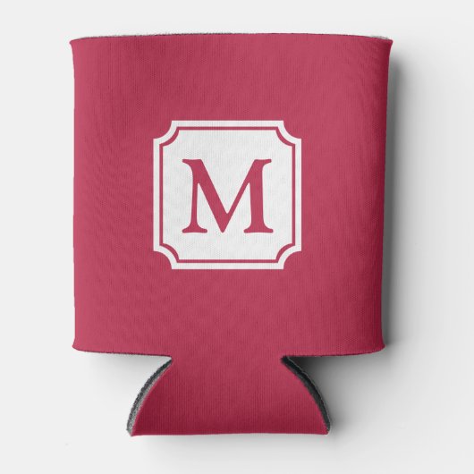 Kleur van 2023 | Viva Magenta | Monogram Blikjeskoeler (Voorkant)