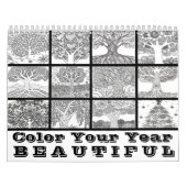 Kleur van agenda uw jaartomen kleuren kalender (Hoes)