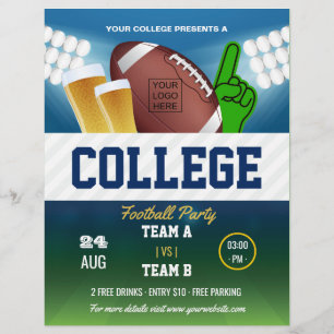 Kleur van American Football-feest wijzigen en logo Flyer
