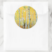 Kleur van de Aspen-bomen 1 Ronde Sticker (Tas)
