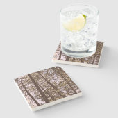 Kleur van de bomen stenen onderzetter (Zijkant)