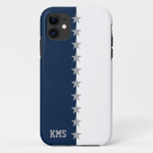 Kleur van de universiteit Navyblauw & Wit Case-Mate iPhone Case (Achterkant)