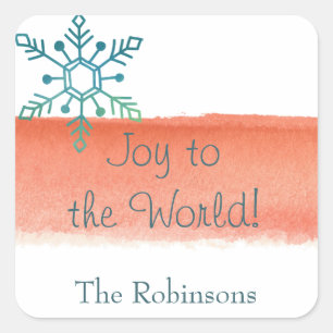 Kleur van de waterverf-penseelpekelpekel vierkante sticker