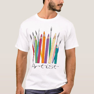Kleur van encils en penselen t-shirt