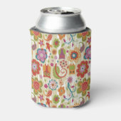 Kleur van Floral en Owl Blikjeskoeler (Blikje Achterkant)