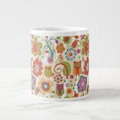 Kleur van Floral en Owl Extra Grote Mok (Voorkant)